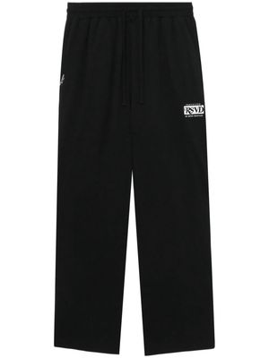 izzue logo-embroidery cotton track pants - Black