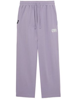 izzue logo-embroidery cotton track pants - Purple