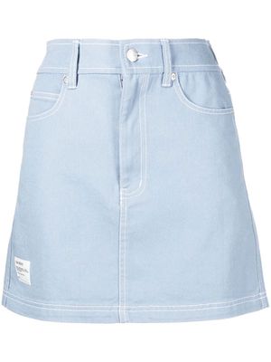 izzue logo-patch detail mini skirt - Blue