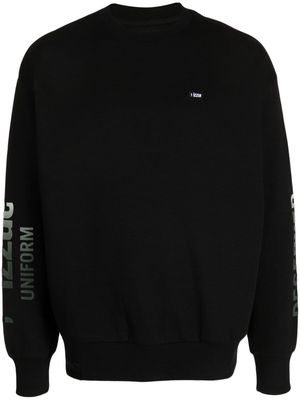 izzue logo-patch drop-shoulder sweatshirt - Black