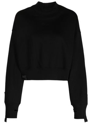 izzue logo-patch jersey sweatshirt - Black