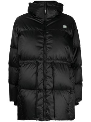izzue logo-patch quilted padded jackect - Black