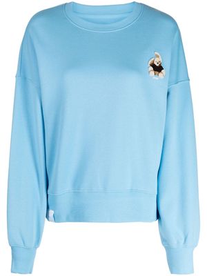 izzue logo-patch ribbed-hem sweatshirt - Blue