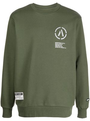 izzue logo-patch sleeve sweatshirt - Green