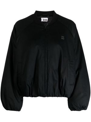 izzue logo-plaque bomber jacket - Black