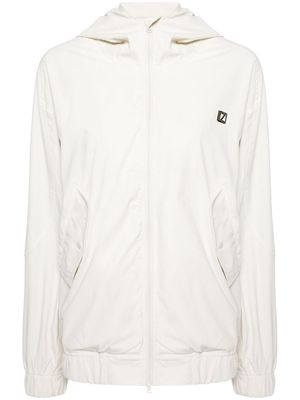 izzue logo-plaque hooded jacket - White