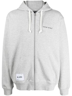 izzue logo-print cotton-blend jacket - Grey