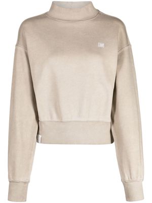izzue logo-print cotton blend sweatshirt - Neutrals