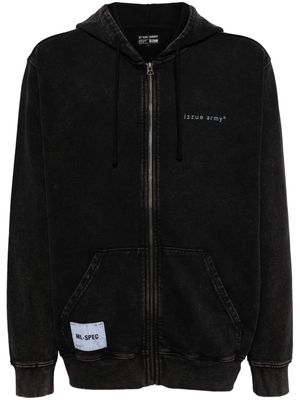 izzue logo-print cotton hoodie - Black