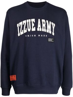 izzue logo-print cotton sweatshirt - Blue