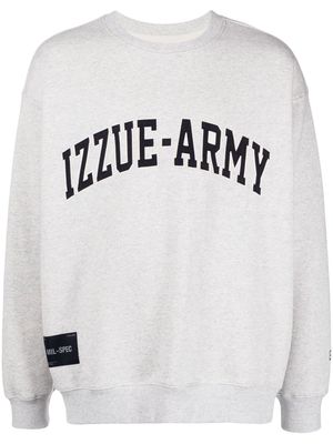 izzue logo-print cotton sweatshirt - Grey