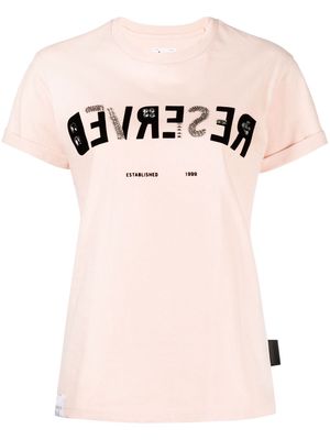 izzue logo-print cotton T-shirt - Pink