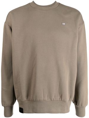 izzue logo-print crew-neck sweatshirt - Brown