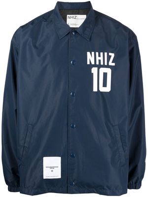 izzue logo-print detail jacket - Blue