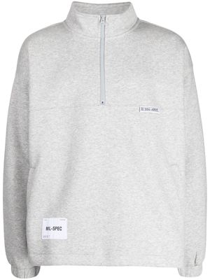 izzue logo-print half-zip sweatshirt - Grey