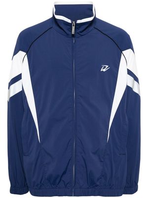 izzue logo-print panelled jacket - Blue