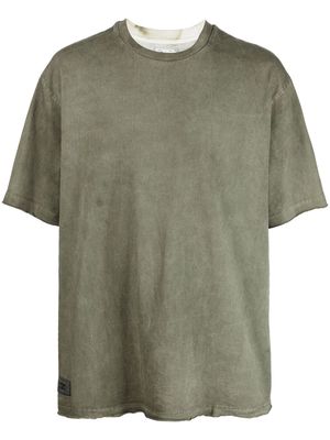 izzue logo-print washed T-shirt - Green