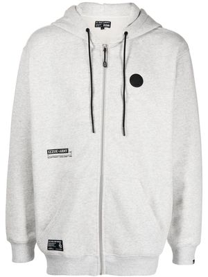 izzue logo print zip-up hoodie - Grey