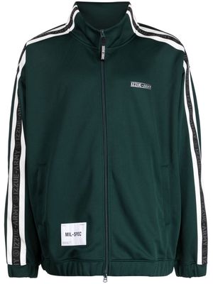 izzue logo-print zip-up jacket - Green