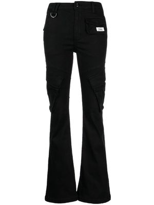 izzue low-rise cargo flared jeans - Black