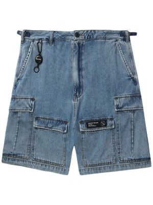 izzue mid-rise denim cargo shorts - Blue