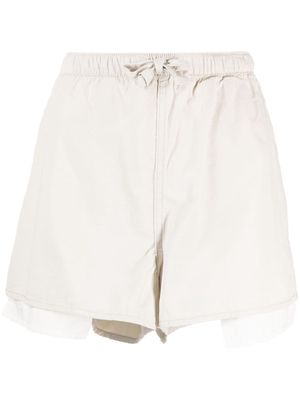 izzue oversize-pocket drawstring shorts - Neutrals