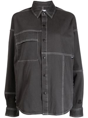 izzue oversized panelled shirt - Grey