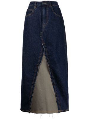 izzue panelled high-waisted skirt - Blue