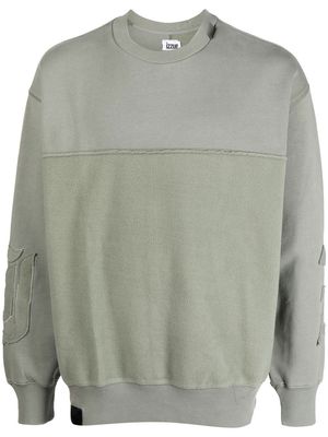 izzue patch-detail panelled sweatshirt - Green
