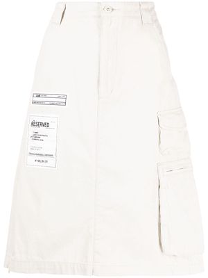 izzue patch-detailed cotton skirt - Neutrals
