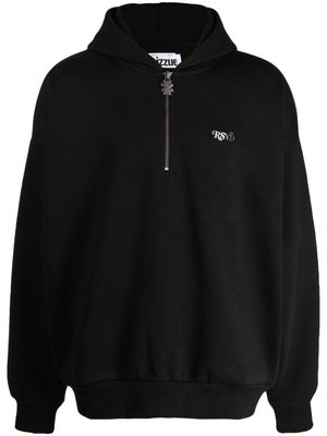 izzue photograph-print half-zip hoodie - Black