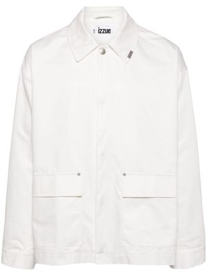 izzue photography-print gabardine shirt jacket - White