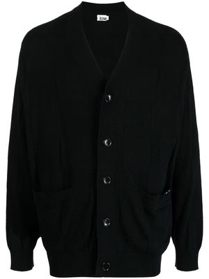 izzue plaid-check knit cardigan - Black