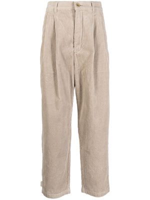izzue pleated straight-leg trousers - Brown