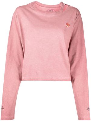 izzue print-detail long sleeve T-shirt - Pink