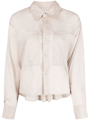 izzue rear pleated cotton shirt - Neutrals