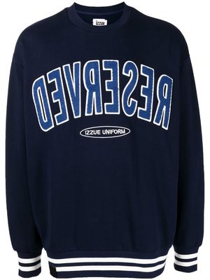 izzue Reversed logo-embroidered sweatshirt - Blue