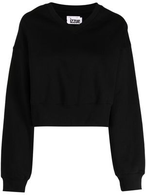 izzue rhinestone-embellished jersey sweatshirt - Black