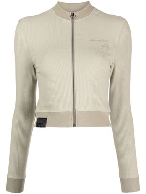 izzue rib-knit zipped sweatshirt - Neutrals