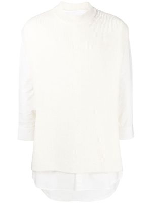 izzue ribbed-knit poncho jumper - White