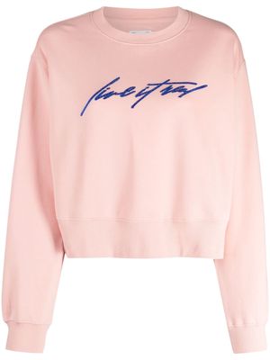 izzue sequin-embellished crew-neck sweatshirt - Pink
