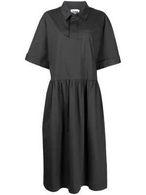 izzue short-sleeve flared dress - Black