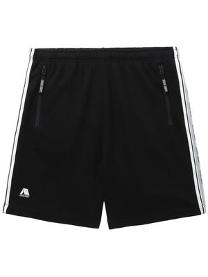 izzue side-stripe logo-print shorts - Black