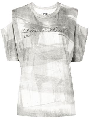 izzue sketch-style cotton T-shirt - Grey
