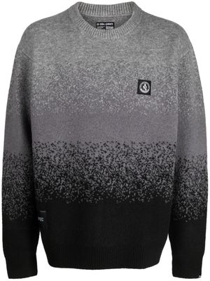 izzue slogan-embroidered crew-neck jumper - Grey