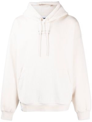 izzue slogan-embroidered hybrid hoodie - White