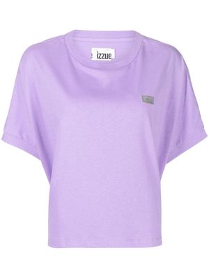 izzue slogan-print box-cut T-shirt - Purple