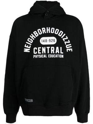 izzue slogan-print cotton-blend hoodie - Black