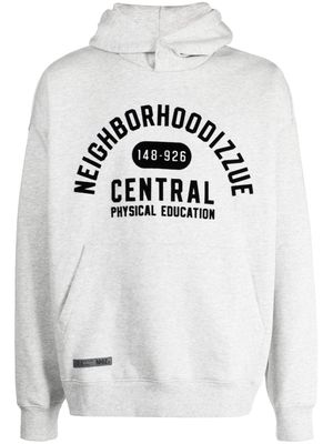 izzue slogan-print cotton-blend hoodie - Grey