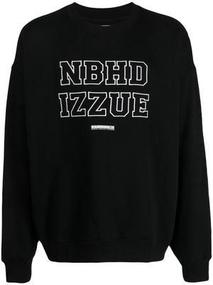 izzue slogan-print cotton-blend sweatshirt - Black
